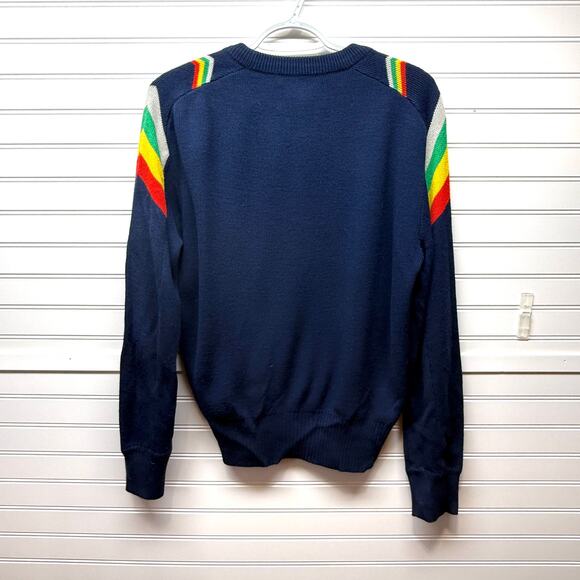 VTG Mountain Goat by White Stag Wool Blend Sweater With Rainbow Accents Size L - Picture 2 of 11